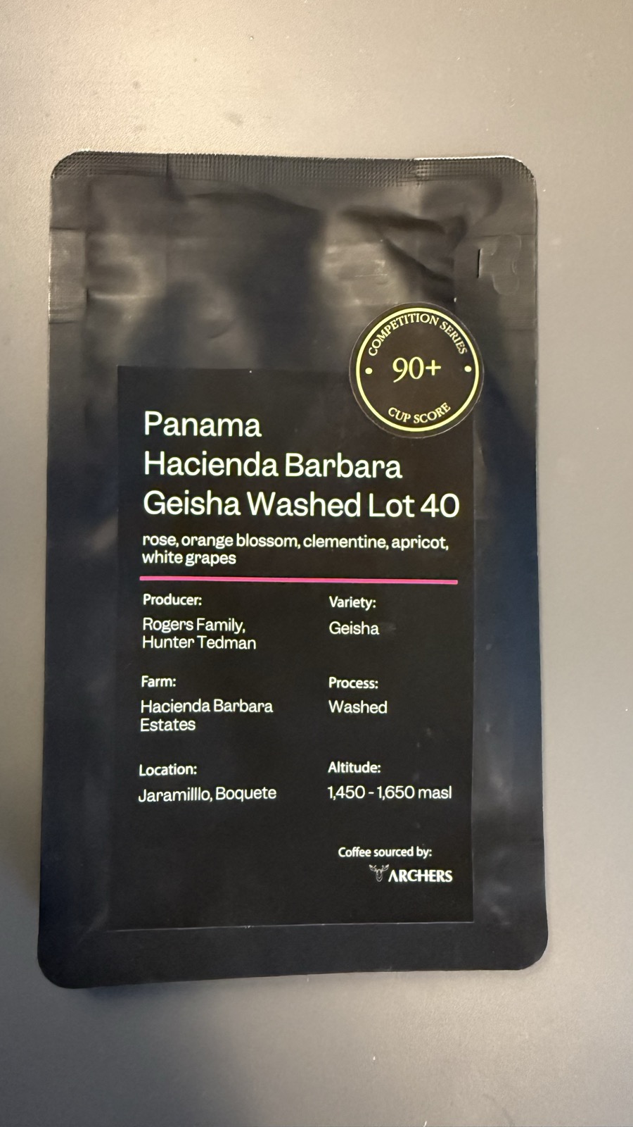 Archers — Panama Hacienda Barbara Geisha Washed Lot 40